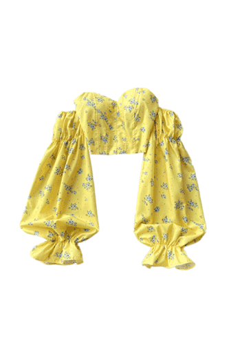 ♥아이돌&셀럽 협찬♥ 러블리함이 가득 느껴지는 플라워 가든 오프숄더 블라우스 (4color) ONE SIZE