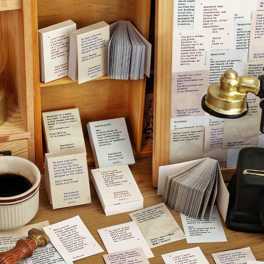 빈티지 다꾸 사전 의미 명언 미니북 100매 4종