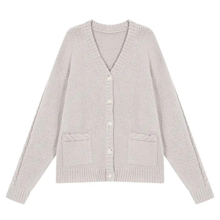 SUGAR CABLE DARDIGAN-CREAM BEIGE