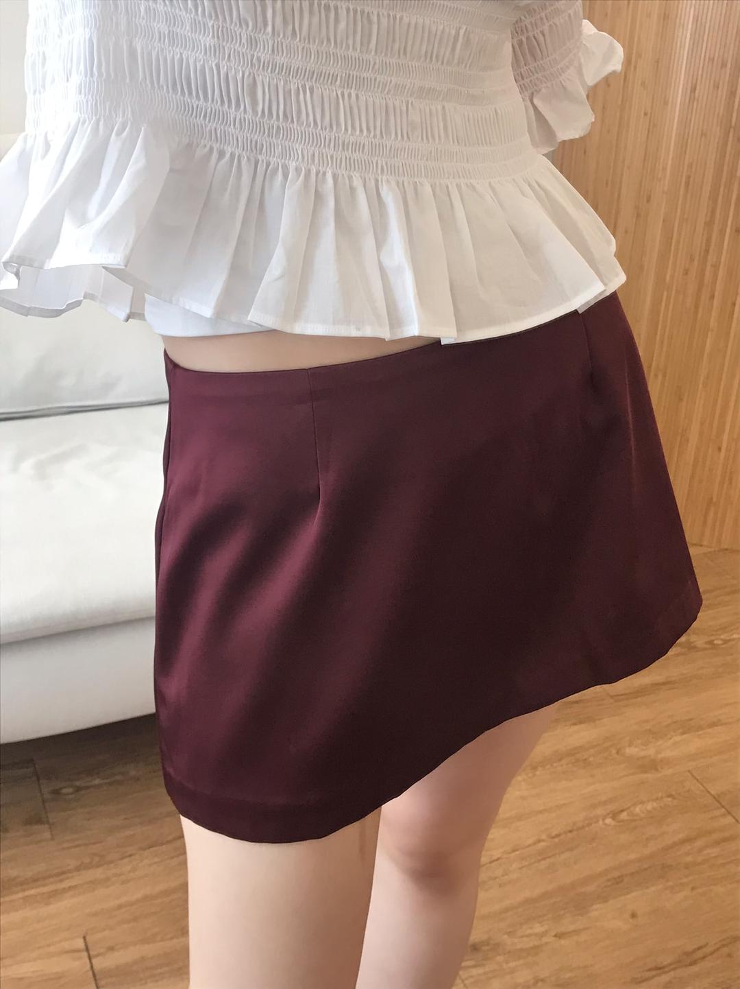 satin mini skirt (2col/2size) *s당일