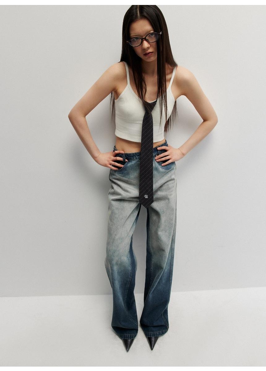 INSECTMODEL Loose Blue Gradient Straight Jeans