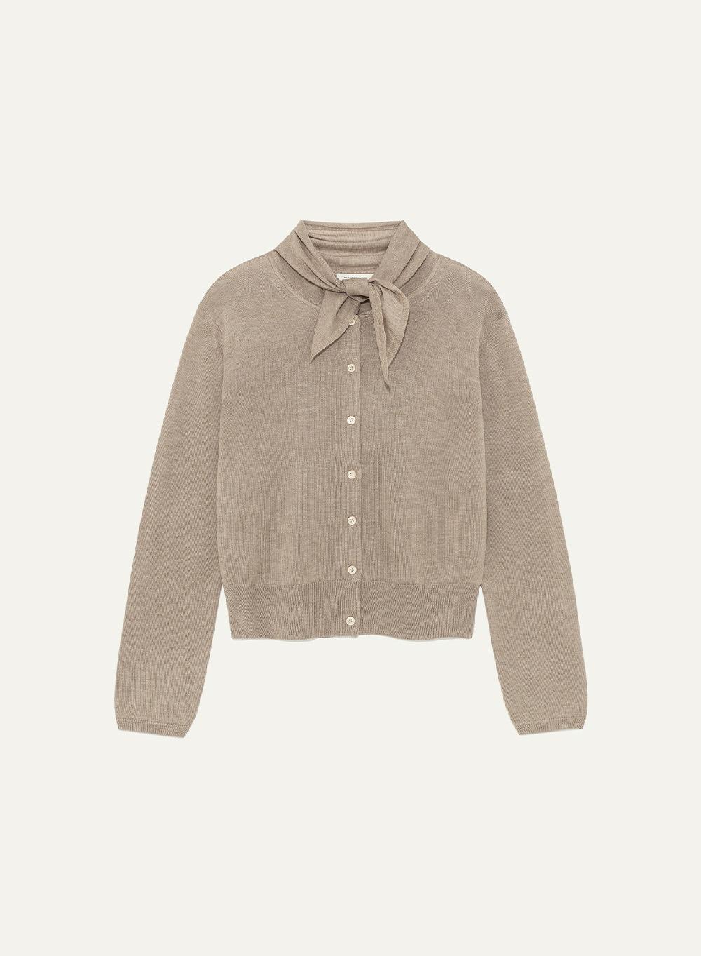 Scarf Cardigan Ash Brown
