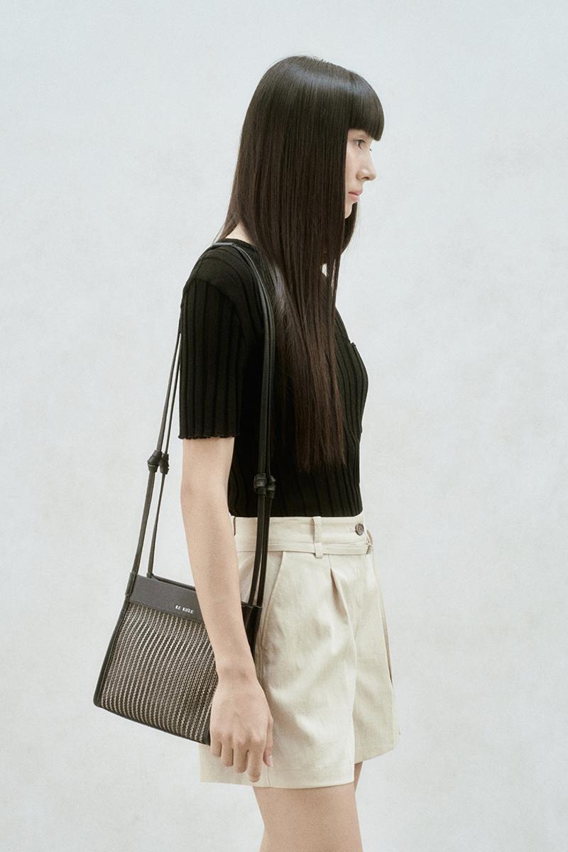 [7/4 순차배송] LEATHER MESH SHOULDER BAG