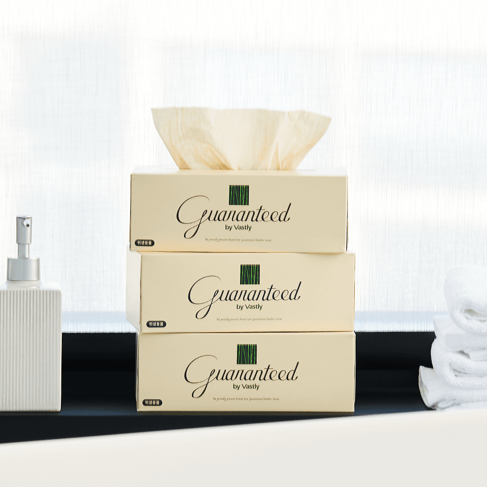 게런티드 먼지없는 3겹 대나무 글루프리 갑티슈 120매 3개입