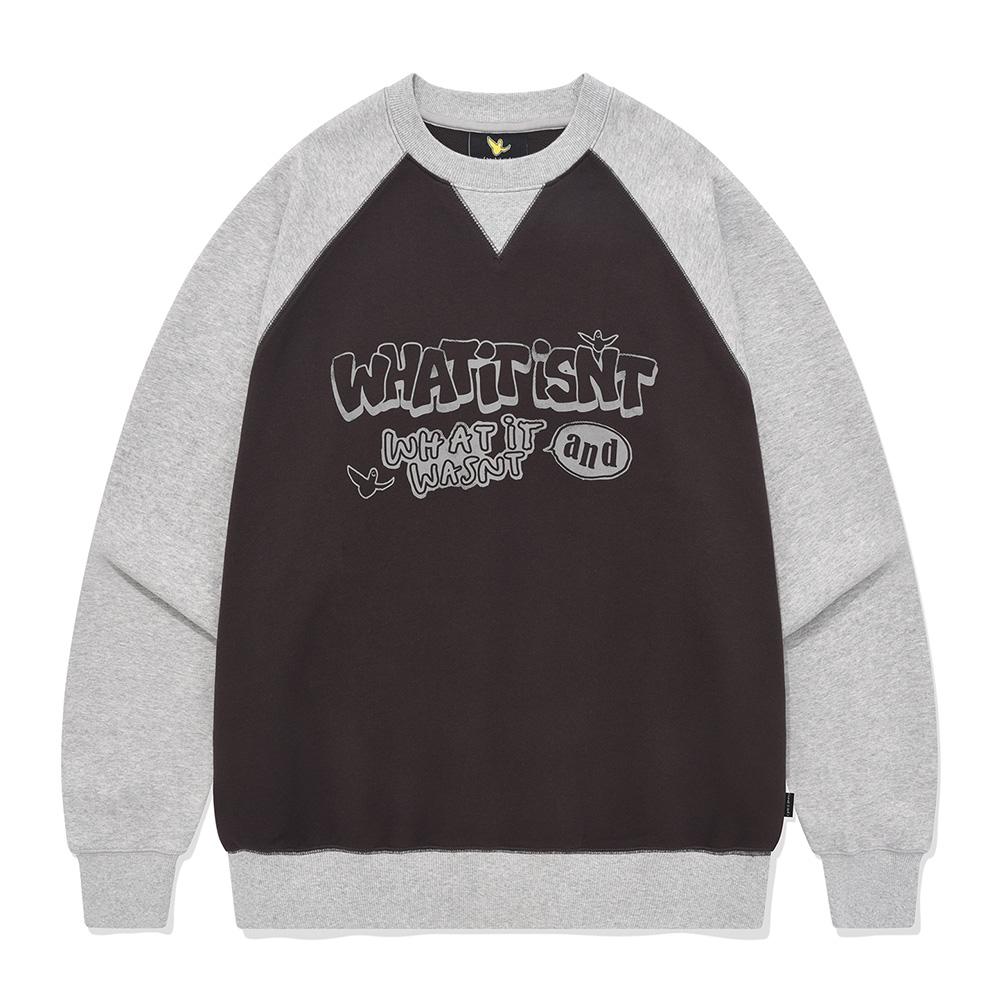 WT 래글런 맨투맨 다크 그레이