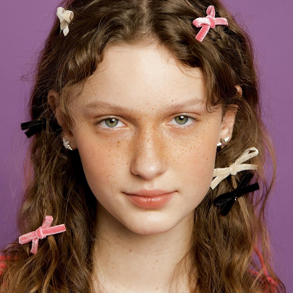 minimi velvet ribbon hairpin[3color]