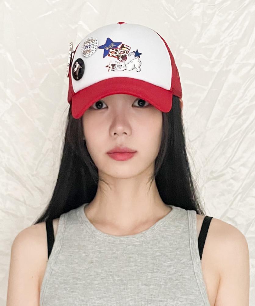 Luckt Star Cat Red Butten Cap