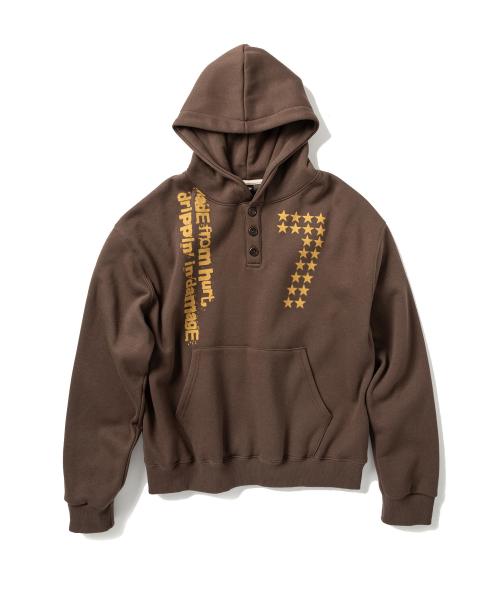 세븐 데미지 헨리넥 후디 - 브라운