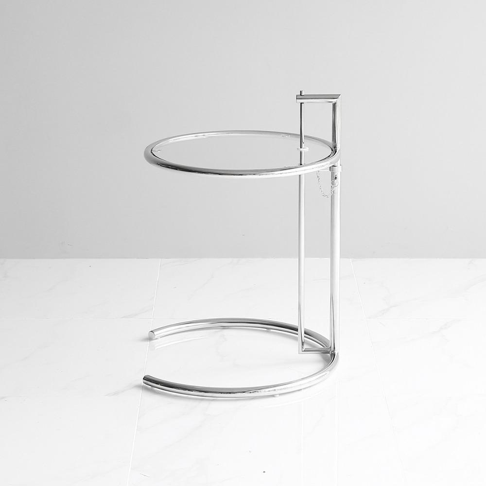 베가 콘 미드센추리 모던 침대 쇼파 유리 철제 사이드 티 테이블