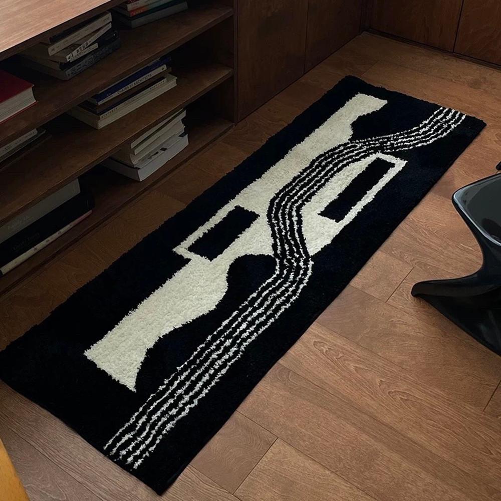 블랙 침실 주방 바닥 매트 러그
