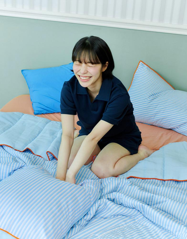 [모음] 데뮤어 스트라이프 순면 뱀부 여름 이불 누비 차렵이불 세트 SS Q 5컬러