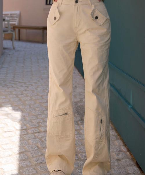 골반볼륨업 부츠컷 와이드 포켓 팬츠