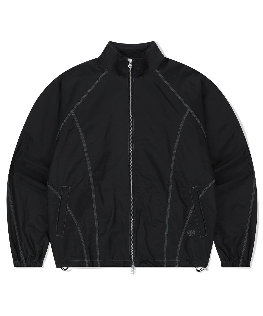 COVER STITCH NYLON TRACK JACKET[BLACK]