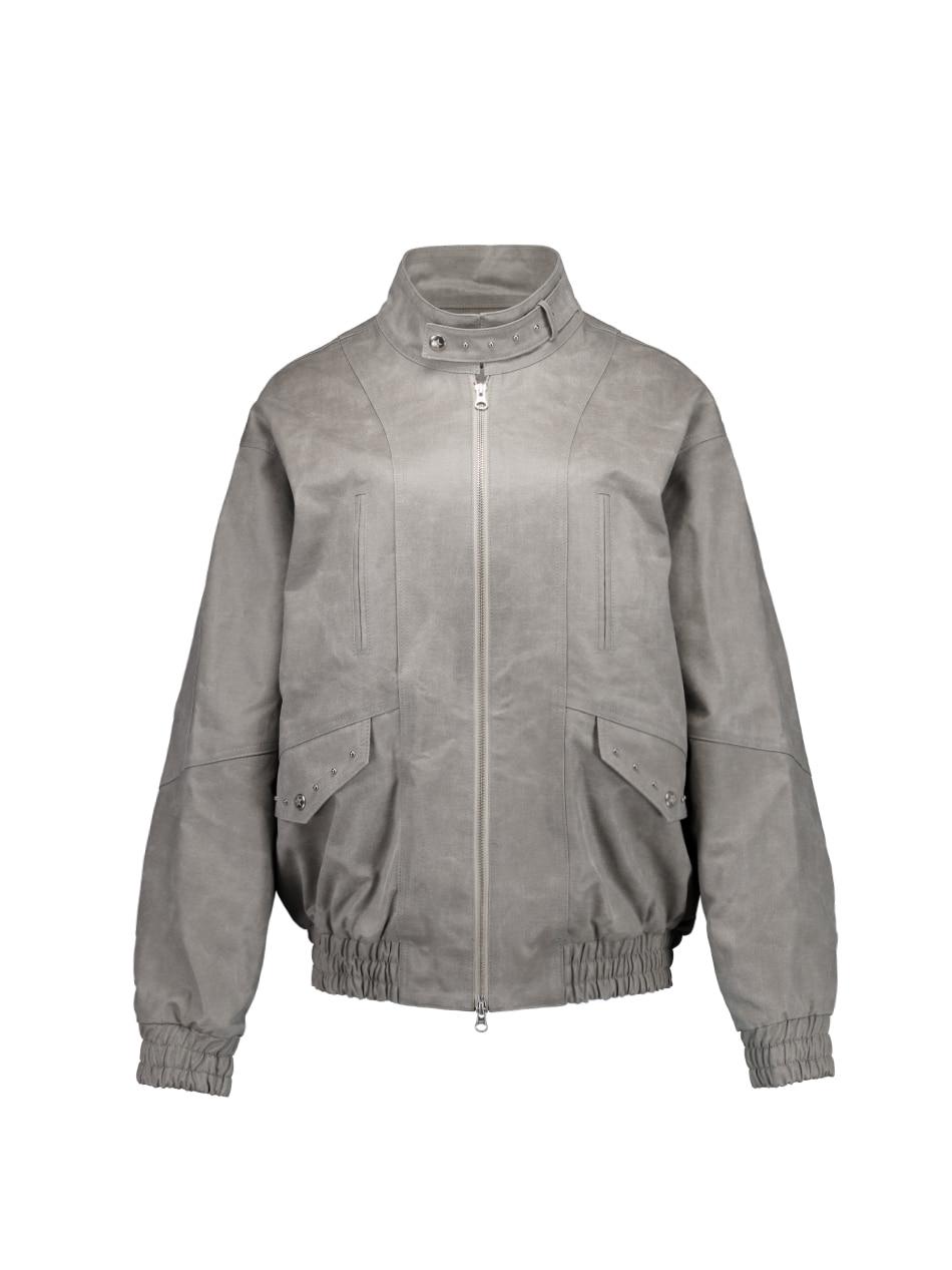 STUDDED VINTAGE JACKET / LIGHT GRAY