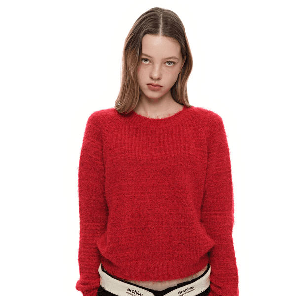 [4th Re-order] Canvas tag round knit _red