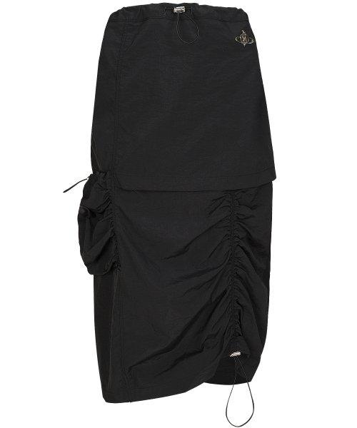 PUSH SKIRT IN BLACK(셔링 카고 스커트)