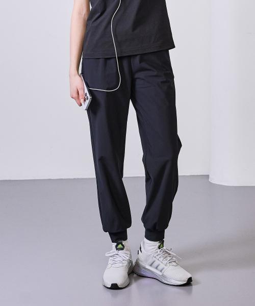 여성 슈퍼 스트레치 스판 밴딩 조거팬츠 블랙