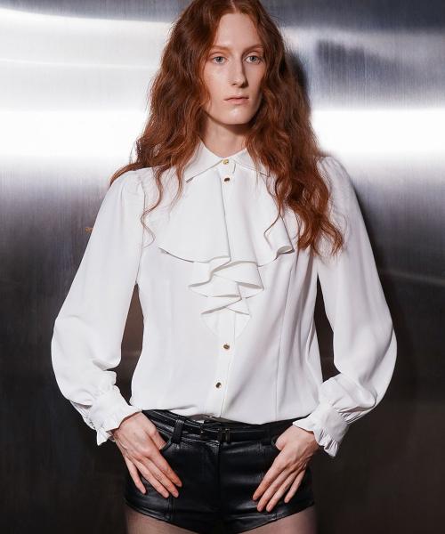 플라운스 플래킷 블라우스[White(WOMAN)]_UTS-FS01