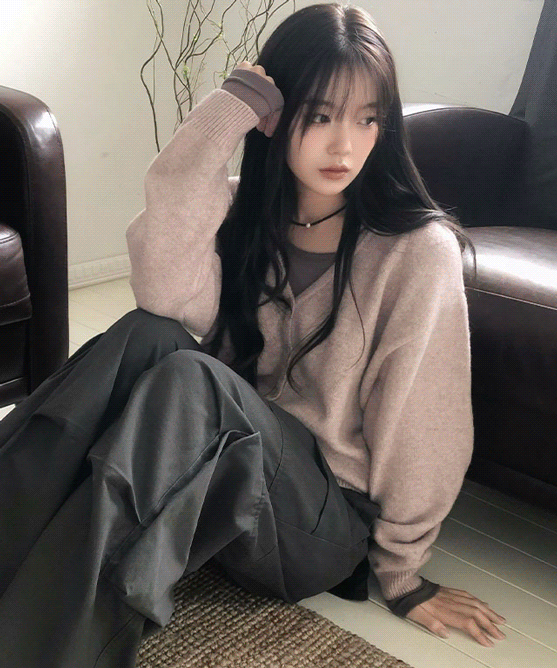 모어댄슈가 [🐰아방핏/FW색감] 썸데이 울 브이넥 니트 가디건 (8color)