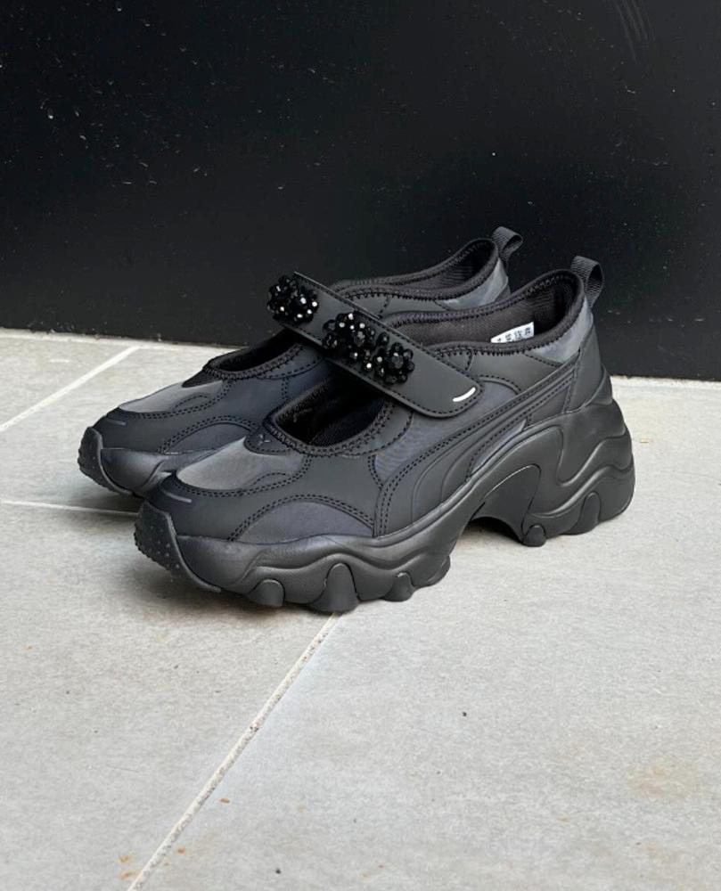 푸마 펄사 메리제인 웨지 비즈 샌들 블랙 PULSAR WEDGE SANDAL GLITZ