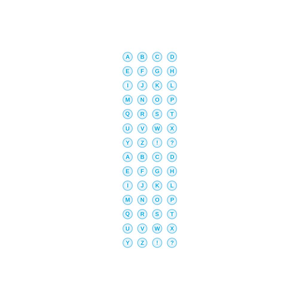 Seal sticker (blue alphabet)