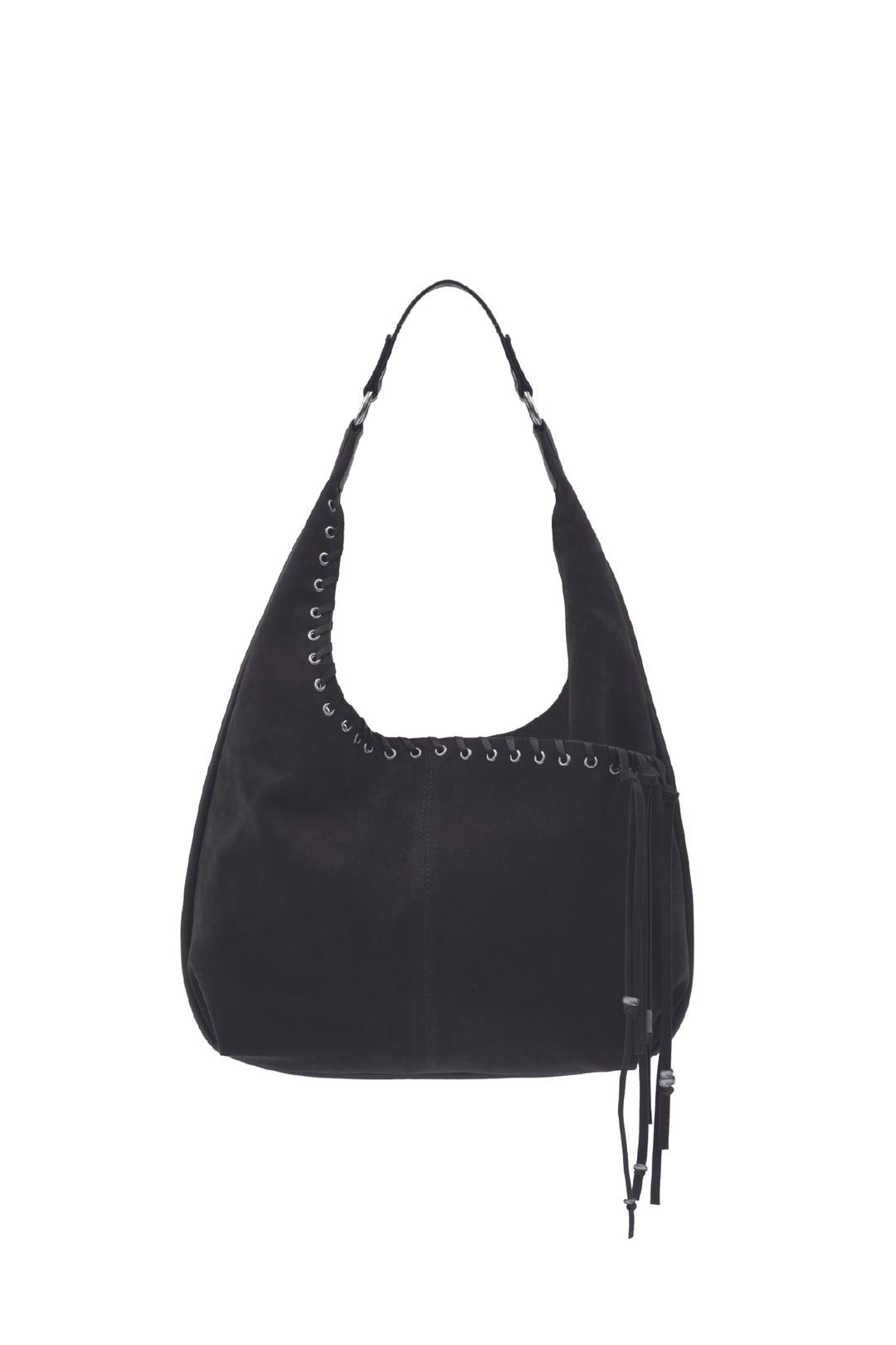미디움 슬래쉬 호보 백 medium slash hobo bag (suede black)