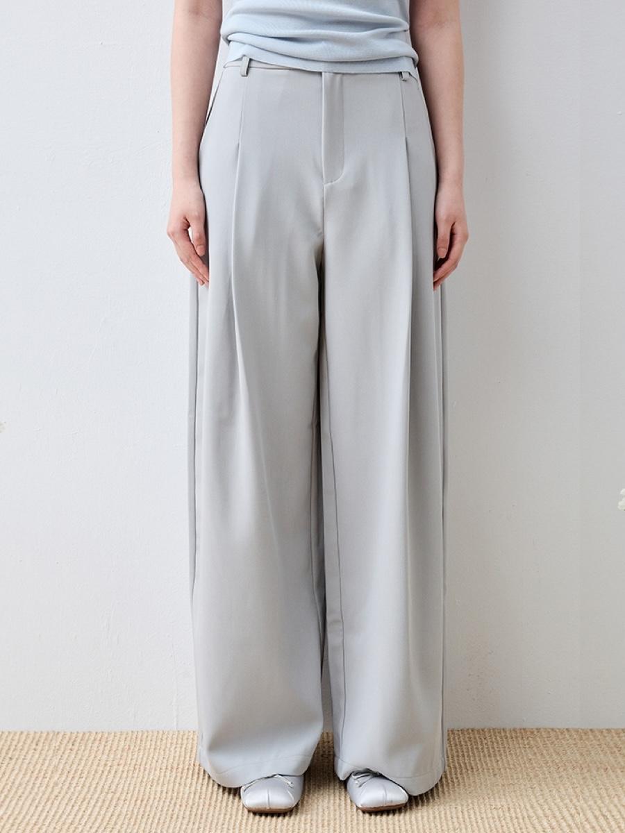 LUAMOSS Minimalism Flowing Pleated Pants (2color)