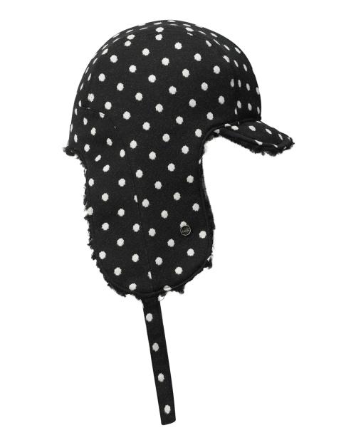 DOT PRINTED TROOPER HAT (BLACK)