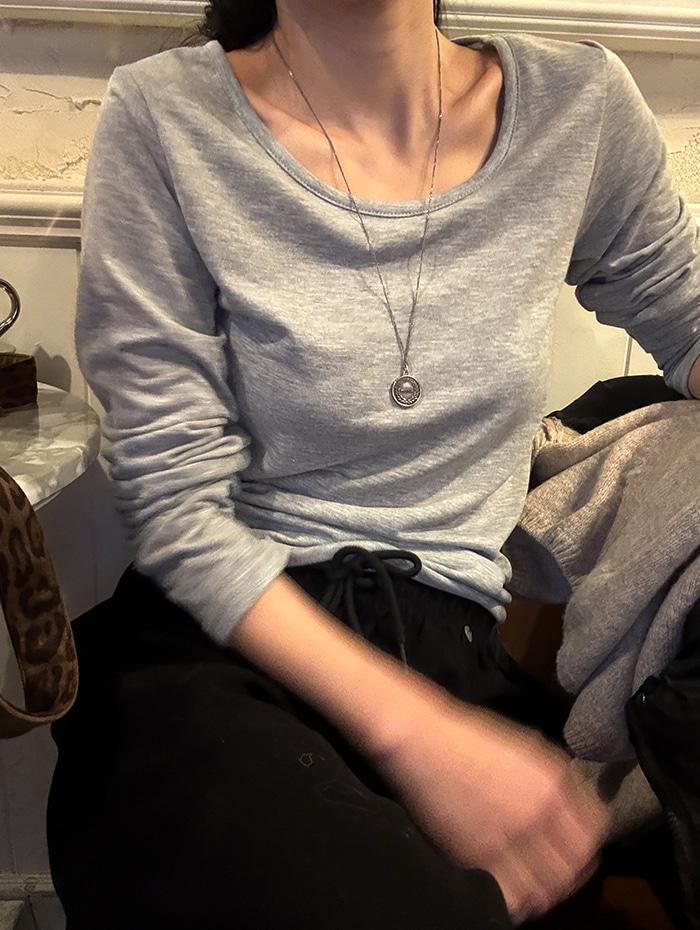 에브리 기모 티셔츠 *그레이