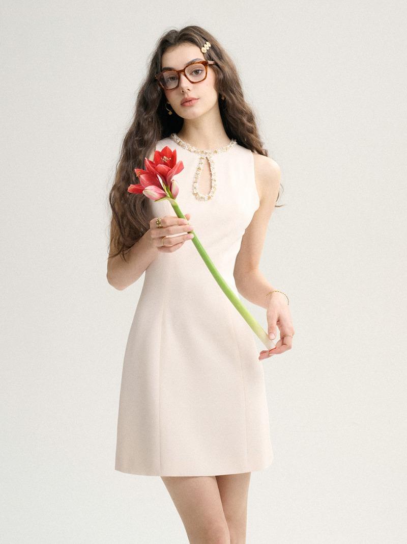 헤일로 키홀 미니원피스