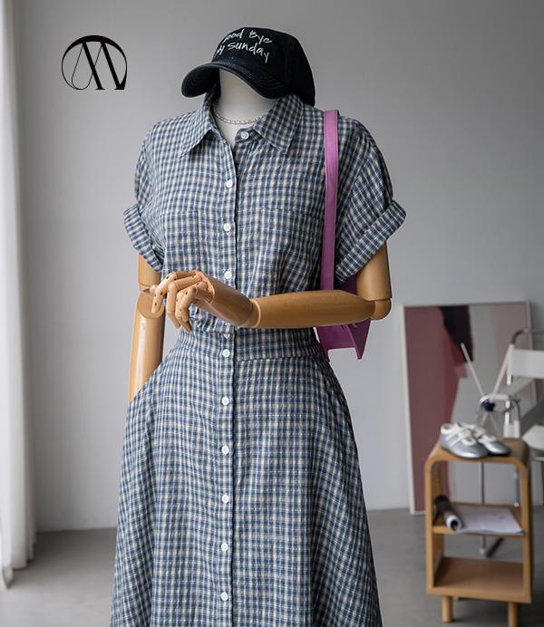 A. 퍼퓨머 체크 훌 원피스<span style=font-size:0pt