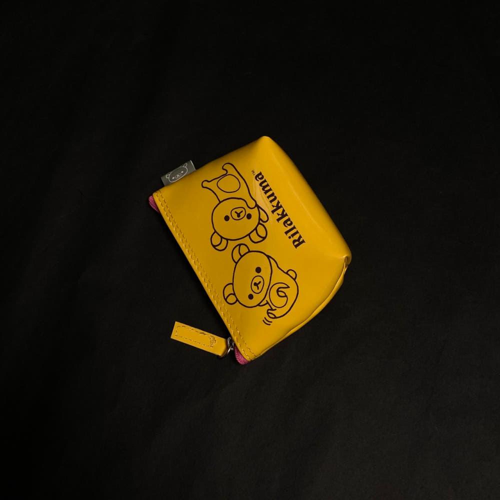 [중고] [고전문구] 리락쿠마 동전지갑 미니 파우치 (노란색)