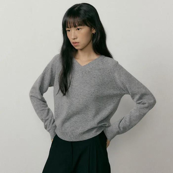 lambswool v-neck knit (3color) [gray 10/2 부터 순차 발송]
