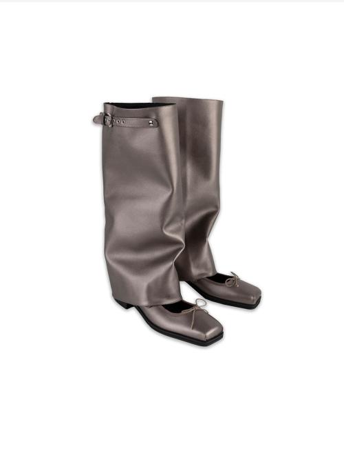 LEATHER MARY JANE BOOTS (PEARL BROWN)