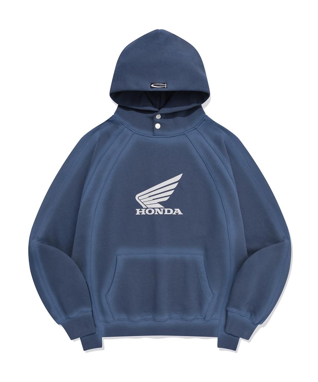 Vintage Cutoff Hoodie Spray Green Blue