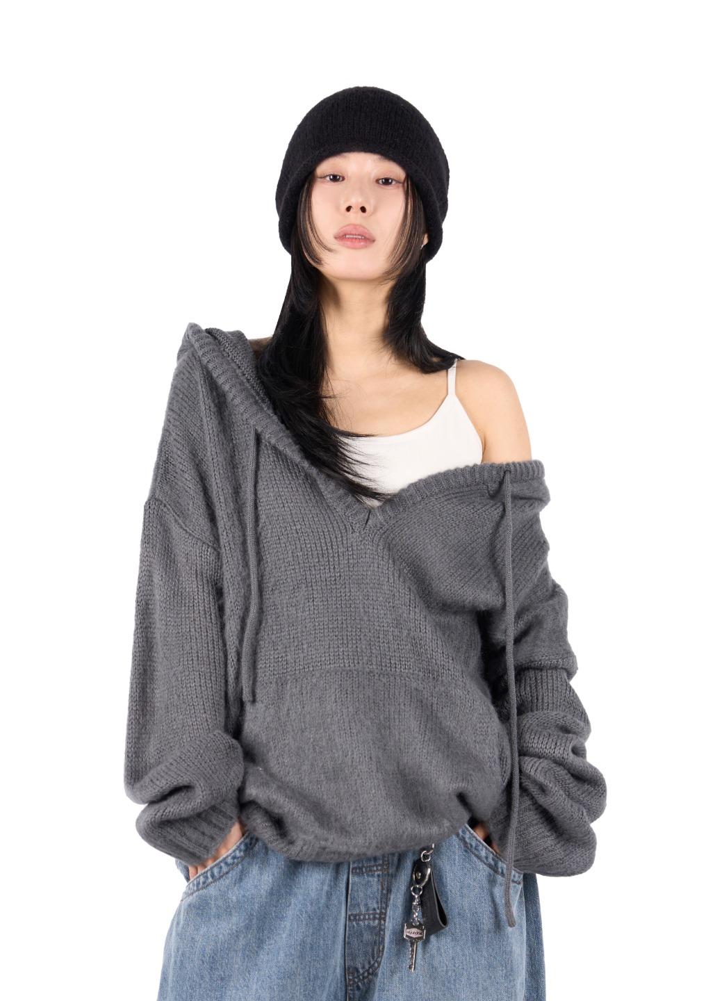 릿킴 BRUSH KNITTING HOOD