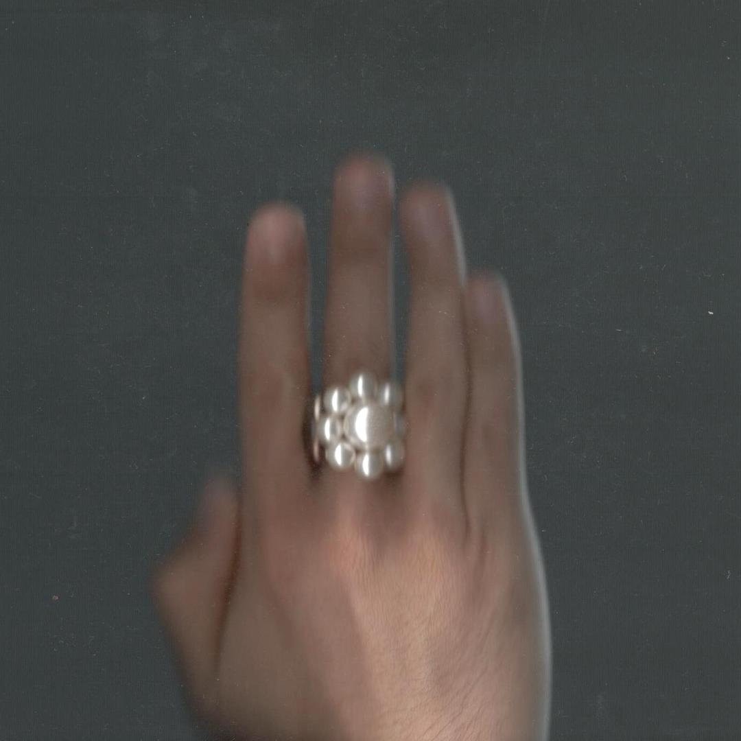 white brown megaflower ring