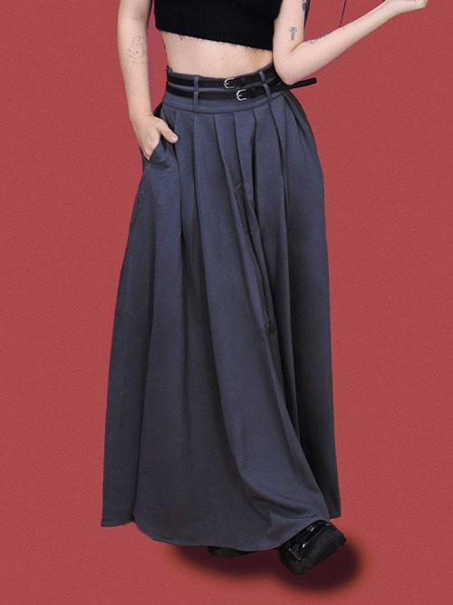 old-gyaru two belt long skirt (2color)
