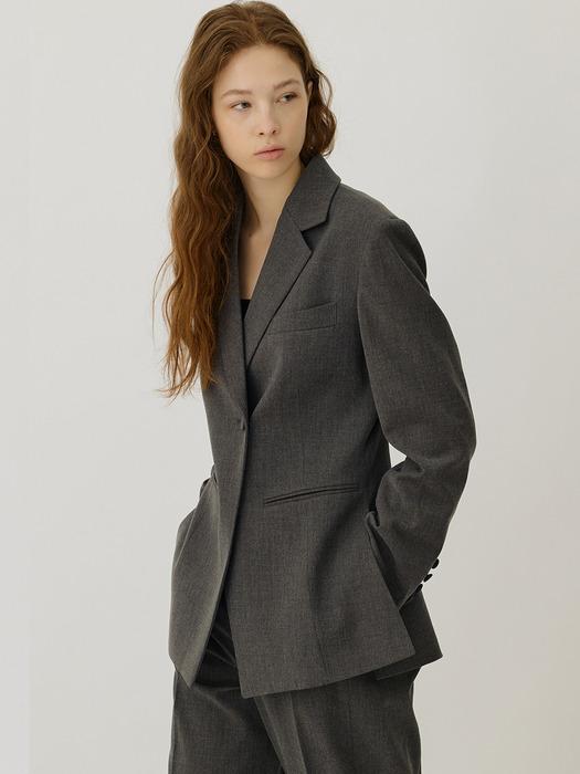 MARGUAX hourglass fit semi-double tailored jacket_Charcoal Grey
