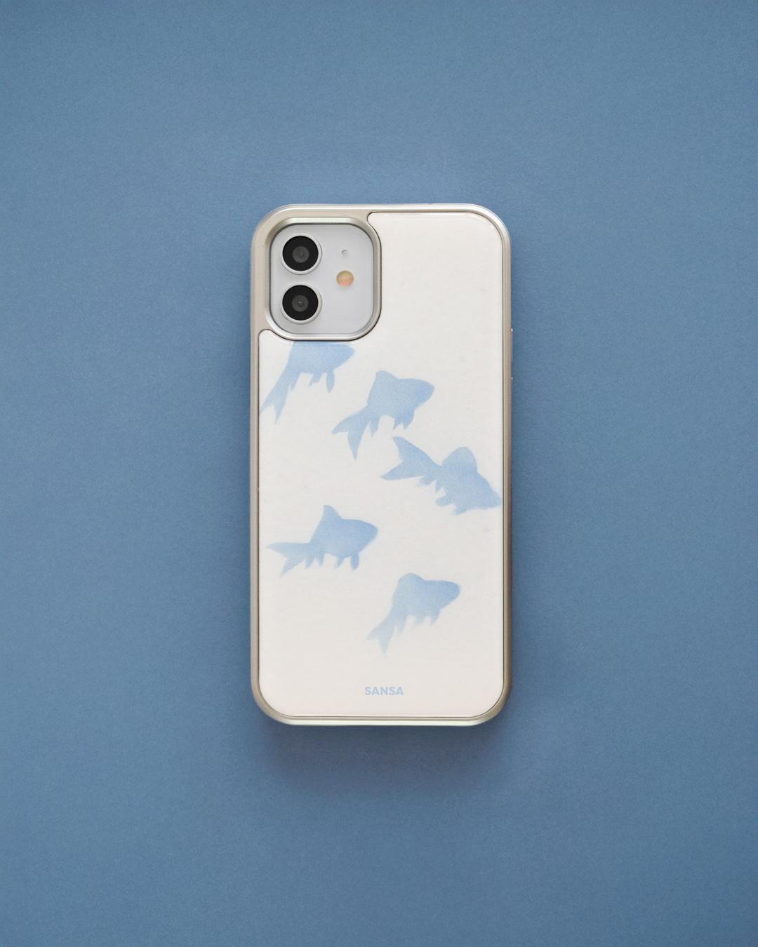 Blue Fish Phone Case (Silver Bumper)