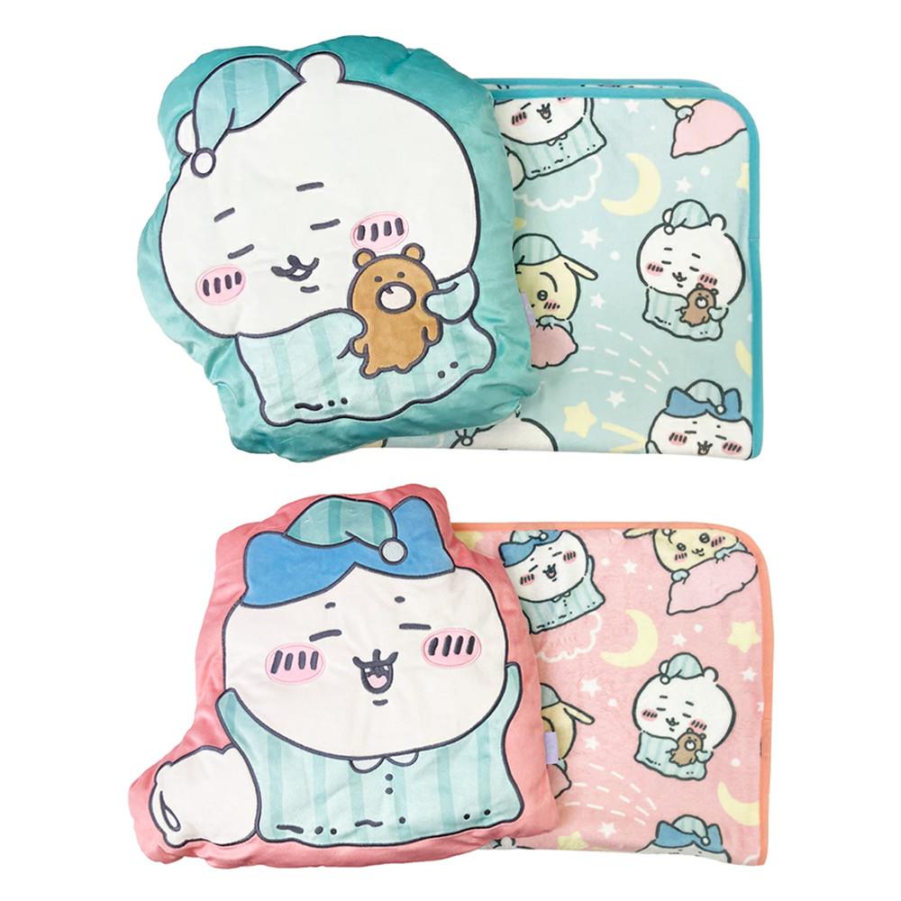 나가노 농담곰 파자마 치이카와 하치와레 겨울 방한 홈웨어 수면 극세사 담요 쿠션 파우치 2종