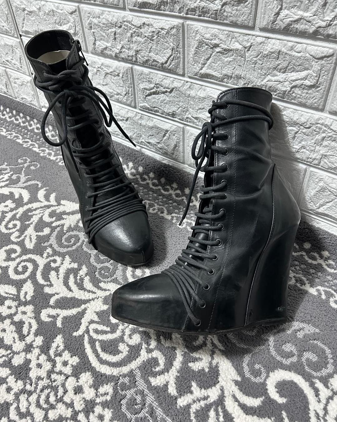 rare* Ann Demeulemeester Lace-up wedge | 후루츠패밀리