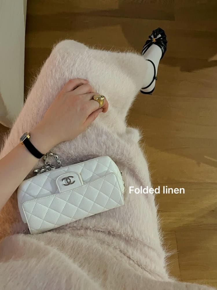 (당일)Basket 바스켓 퍼피 스커트 H라인 로우 퍼 롱 스커트(2color)