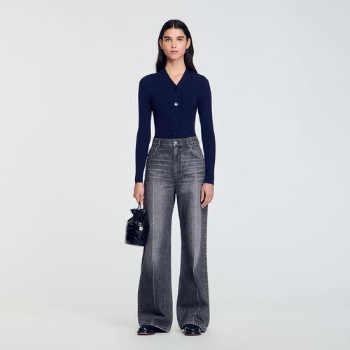 Cardigan en maille côtelée | Sandro FR