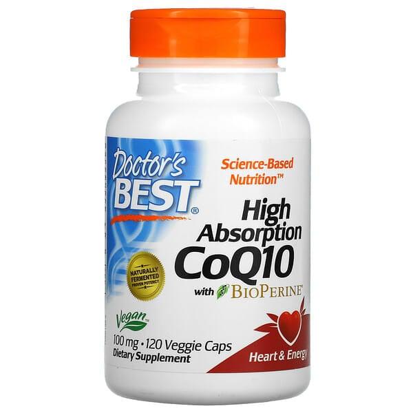 Doctor's Best, 고흡수 CoQ10, BioPerine 함유, 100mg, 베지 캡슐 120정