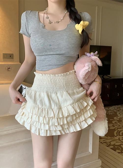 섹시한 시즈니룩 20대 10대 심플한 귀여운 치마 캉캉스커트 허플 배 잡아주는 디자인 여름 여성 새내기룩 간절기 데이트