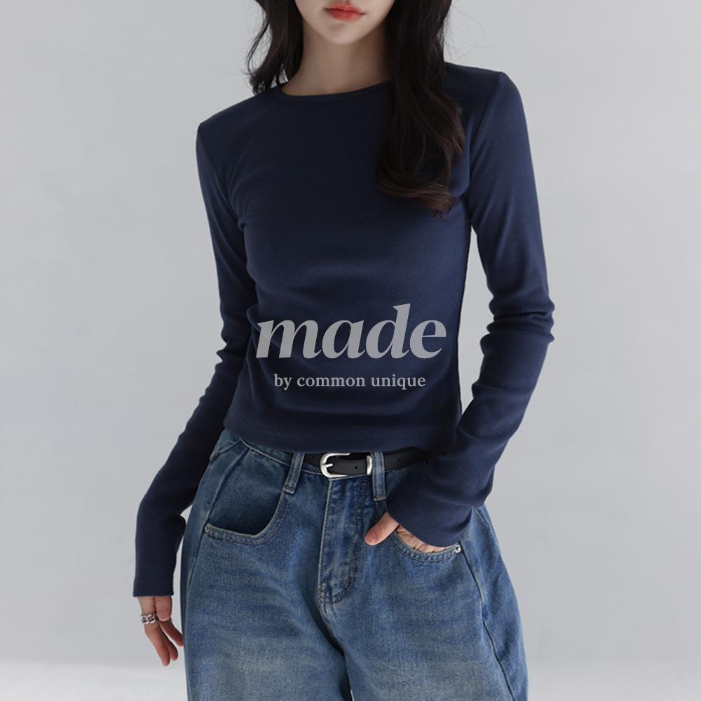 [S,M사이즈/MADE] 클리어 퀄리티 2 타입 라운드 넥 티셔츠 (봄/간절기/무지/골지/상의/긴팔티/라운드넥/기본템/레이어드/여리핏/데일리룩)