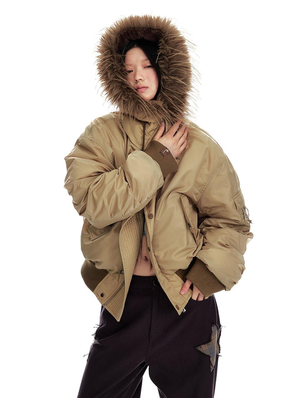 Aviator Fur Collar Down Jacket
