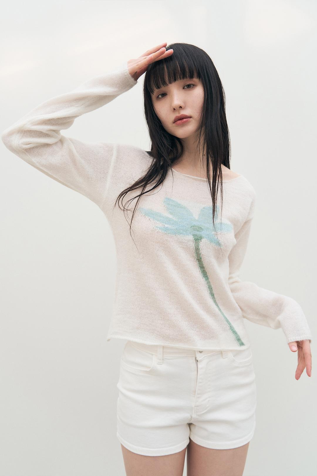 MOHAIR FLOWER KNIT / IVORY
