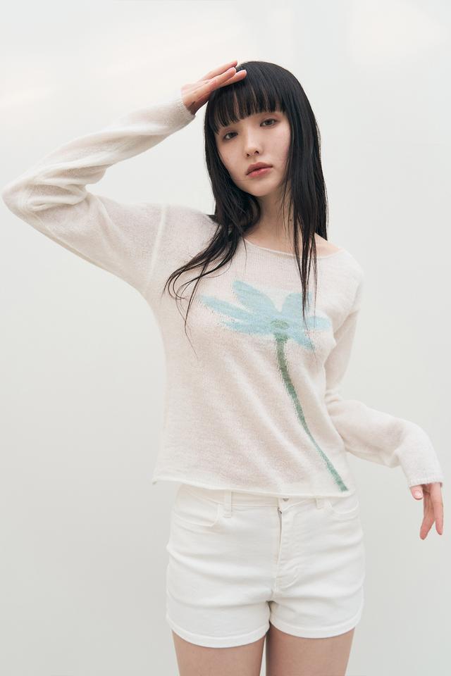 MOHAIR FLOWER KNIT / IVORY